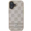 DKNY DKHCP16SPCPTSSP Custodia rigida per Apple iPhone 16 6,1 pollici rosa motivo a scacchi e strisce stampate