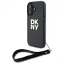 DKNY DKHCP16SPBSWSK Custodia rigida per Apple iPhone 16 6,1 pollici nero con cinturino da polso