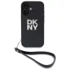 DKNY DKHCP16SPBSWSK Custodia rigida per Apple iPhone 16 6,1 pollici nero con cinturino da polso