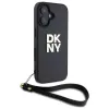 DKNY DKHCP16SPBSWSK Custodia rigida per Apple iPhone 16 6,1 pollici nero con cinturino da polso