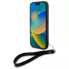 DKNY DKHCP16SPBSWSK Custodia rigida per Apple iPhone 16 6,1 pollici nero con cinturino da polso