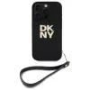 DKNY DKHCP16LPBSWSK iPhone 16 Pro 6,3 pollici custodia rigida nera con cinturino da polso e Stock Logo