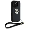 DKNY DKHCP16LPBSWSK iPhone 16 Pro 6,3 pollici custodia rigida nera con cinturino da polso e Stock Logo