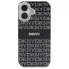 DKNY DKHMP16SHRHSEK Custodia rigida per Apple iPhone 16 6,1 pollici - nero con motivo texture ripetuto e strisce