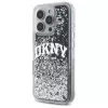 DKNY DKHCP16XLBNAEK iPhone 16 Pro Max 6,9 pollici custodia rigida Liquid Glitter Arch Logo nero