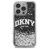 DKNY DKHCP16XLBNAEK iPhone 16 Pro Max 6,9 pollici custodia rigida Liquid Glitter Arch Logo nero