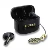 Guess Glossy Effect Printed Classic Logo & Charm auricolari TWS Bluetooth con custodia di ricarica (nero)