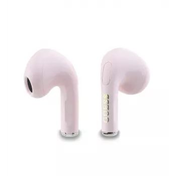 Guess Glossy Effect Printed Classic Logo & Charm auricolari TWS rosa