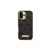 Guess GUHMP16SU4GPRK iPhone 16 6.1 custodia rigida 4G Logo Plate MagSafe nero