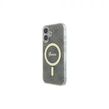 Guess GUHMP16SH4STW iPhone 16 6.1 custodia rigida IML 4G MagSafe marrone
