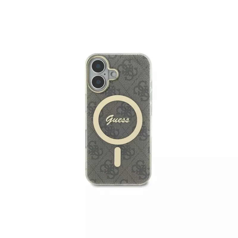 Guess GUHMP16SH4STW iPhone 16 6.1 custodia rigida IML 4G MagSafe marrone