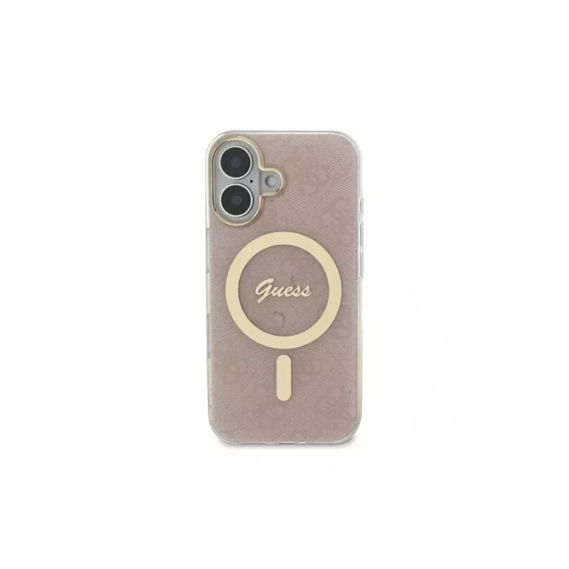 Guess GUHMP16SH4STP custodia rigida per Apple iPhone 16 6,1 inch rosa IML 4G MagSafe