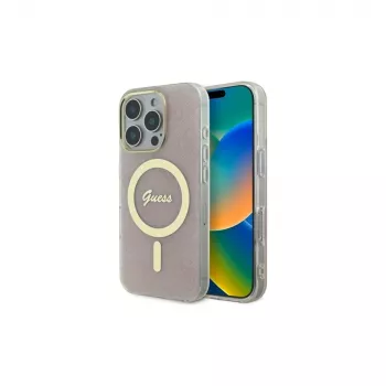 Guess GUHMP16LH4STP custodia rigida IML 4G MagSafe per iPhone 16 Pro 6,3