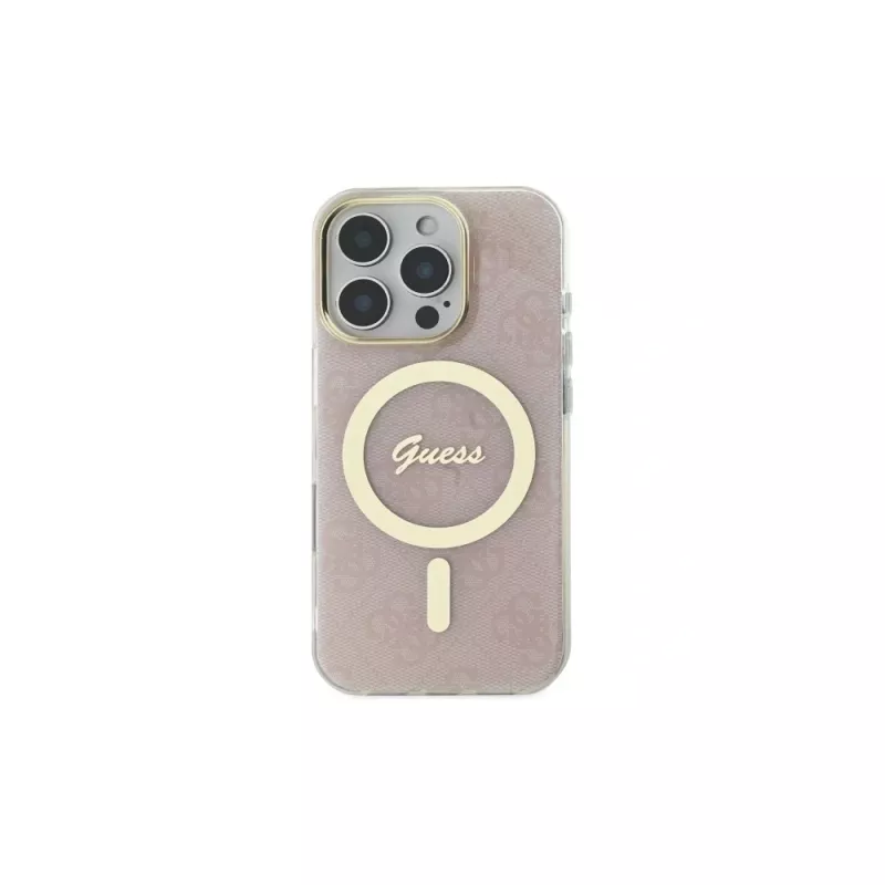 Guess GUHMP16LH4STP custodia rigida IML 4G MagSafe per iPhone 16 Pro 6,3 inch rosa