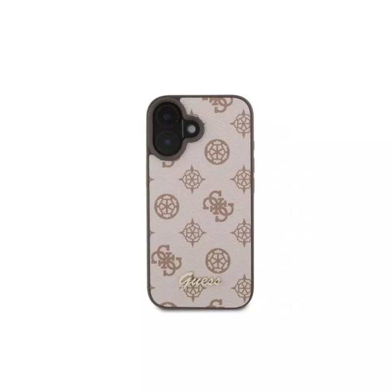 Guess Peony Script custodia MagSafe per iPhone 16 (marrone)