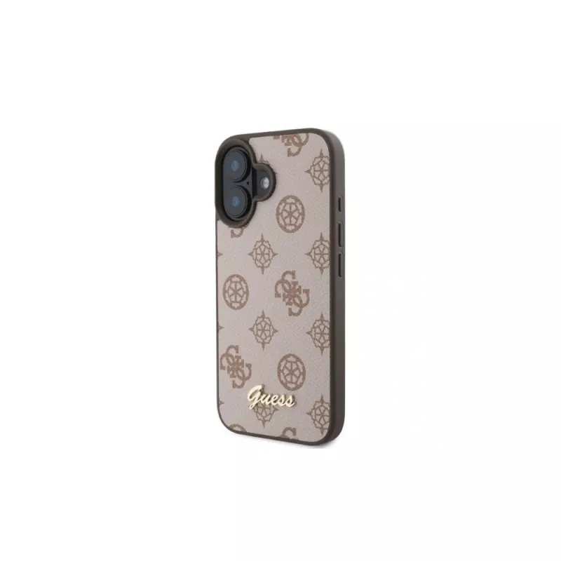 Guess Peony Script custodia MagSafe per iPhone 16 (marrone)