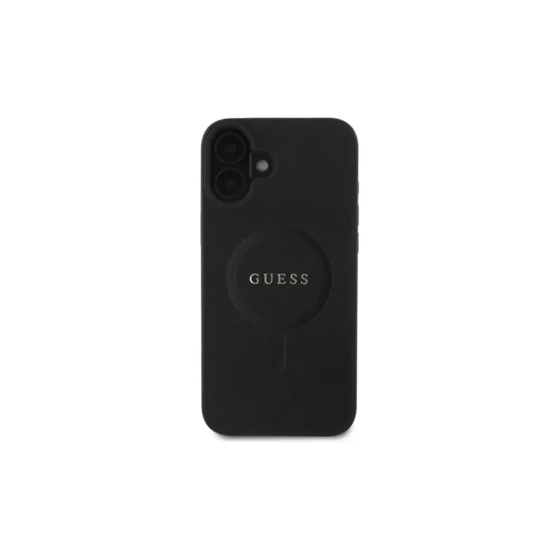 Guess GUHMP16SPSAHMCK Saffiano Classic Logo custodia rigida MagSafe per iPhone 16 6,1