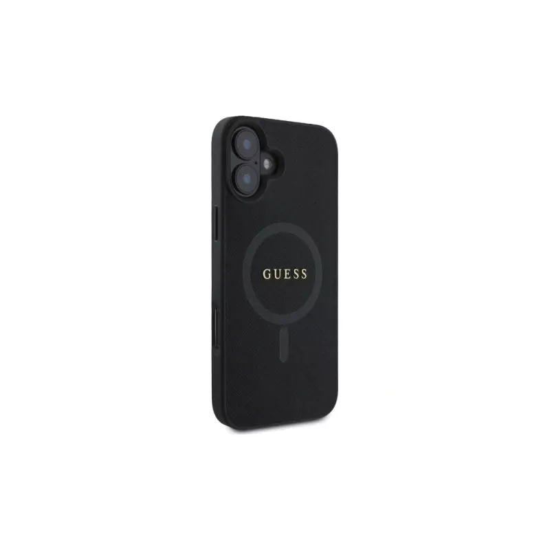 Guess GUHMP16SPSAHMCK Saffiano Classic Logo custodia rigida MagSafe per iPhone 16 6,1