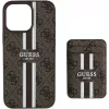 Guess 4G Stripes custodia portafoglio con MagSafe per iPhone 16 Pro Max marrone