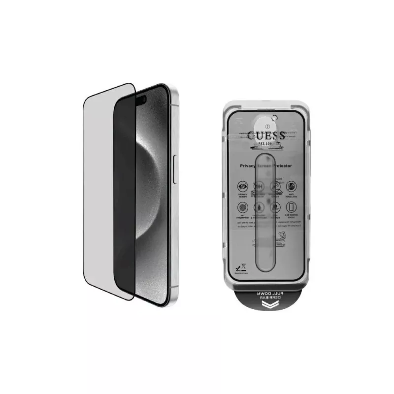Guess GUTGP16SBOKGCIP iPhone 16 6,1 inch protezione schermo privacy 2.5D Outline - vetro temperato