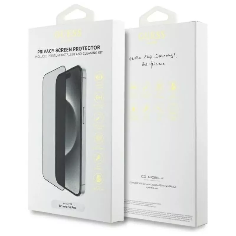 Guess GUTGP16LBOKGCIP iPhone 16 Pro 6,3 inch pellicola protettiva privacy 2.5D Outline - vetro temperato