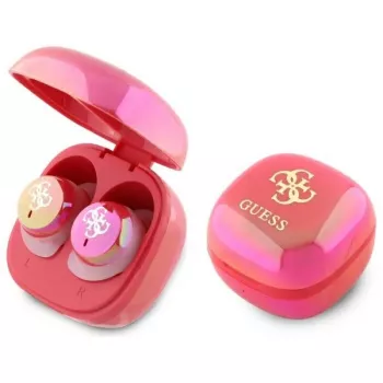 Guess 4G Printed Logo auricolari True Wireless con custodia di ricarica - fucsia iridescente