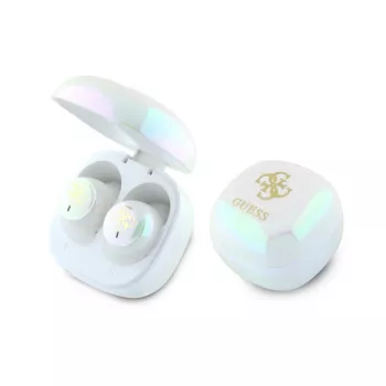 Guess 4G Printed Logo auricolari True Wireless Stereo Bluetooth con custodia di ricarica (bianco)