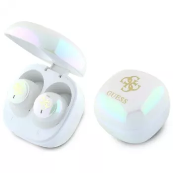 Guess 4G Printed Logo auricolari True Wireless Stereo Bluetooth con custodia di ricarica (bianco)