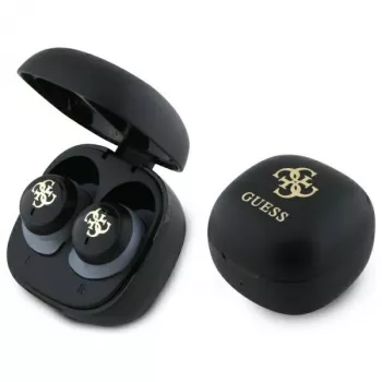 Guess GUTWSJ144ESK auricolari True Wireless Stereo Bluetooth con custodia di ricarica, nero iridescente 4G Printed Logo