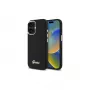 Guess GUHCP16SSMBSLK iPhone 16 6,1 inch nero custodia in silicone con scritta metallica e cornice