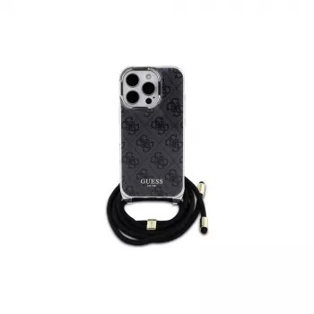 Guess GUHCP16XHC4SEK iPhone 16 Pro Max 6.9 custodia rigida Crossbody Cord 4G Print nero
