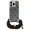 Guess GUHCP16LHC4SEW iPhone 16 Pro custodia rigida Crossbody Cord 4G Print marrone