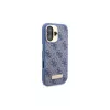 Guess GUHMP16MU4GPRB iPhone 16 Plus 6.7 blu custodia rigida 4G Logo Plate MagSafe