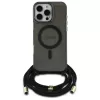 Guess GUHMP16LHCTSGNSK iPhone 16 Pro 6.3 custodia rigida Crossbody Cord Script MagSafe nero