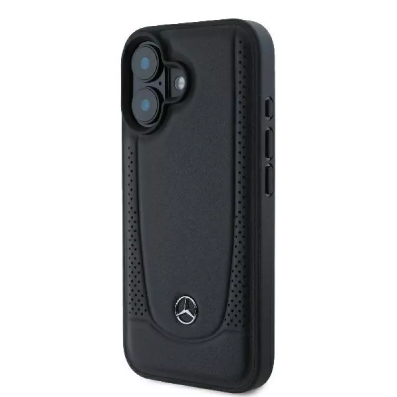 Mercedes-Benz MEHCP16SARMBK custodia rigida in pelle Urban per iPhone 16 6,1