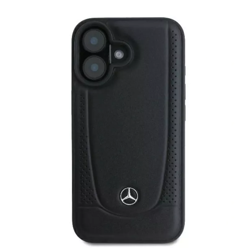Mercedes-Benz MEHCP16SARMBK custodia rigida in pelle Urban per iPhone 16 6,1