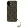 Guess GUHCP16SGF4GBR custodia rigida per Apple iPhone 16 6,1 inch marrone 4G Charms Collection