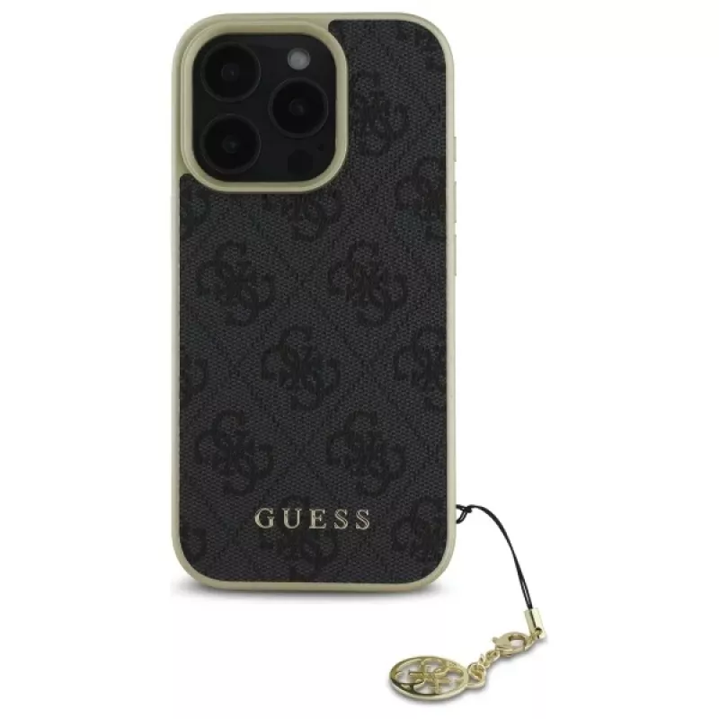Guess GUHCP16XGF4GGR iPhone 16 Pro Max 6.9 nero custodia rigida 4G Charms Collection