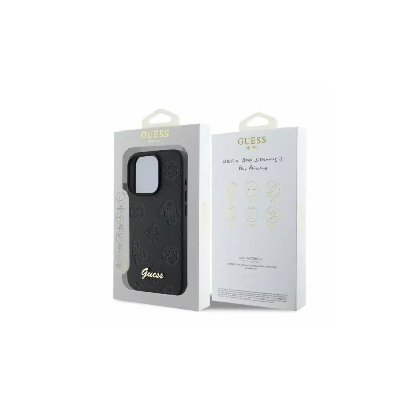 Guess 4G Classic custodia per Apple iPhone 16 Pro, nera