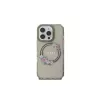 Guess GUHMP16LHFWFCK iPhone 16 Pro custodia rigida IML Flowers Wreath MagSafe nero
