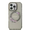 Guess GUHMP16XHFWFCK iPhone 16 Pro Max 6.9 nero custodia rigida IML Flowers Wreath MagSafe