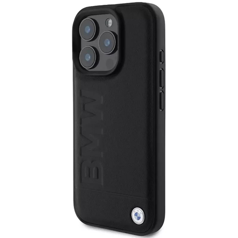 BMW Hot Stamp custodia rigida in pelle per iPhone 16 Pro 6,3