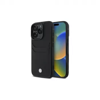 BMW Signature custodia rigida in pelle con porta carte per Apple iPhone 16 Pro Max 6,9