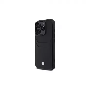 BMW Signature custodia rigida in pelle con porta carte per Apple iPhone 16 Pro Max 6,9