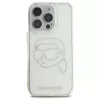 Karl Lagerfeld IML Rhinestones Karl Head Back Cover per iPhone 16 Pro Max (trasparente)