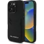 KARL LAGERFELD HC Grained PU Card Slot Metal Elongated Custodia per iPhone 16 Pro nero