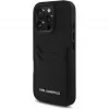 KARL LAGERFELD HC Grained PU Card Slot Metal Elongated Custodia per iPhone 16 Pro nero