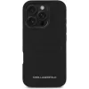 KARL LAGERFELD HC Grained PU Card Slot Metal Elongated Custodia per iPhone 16 Pro nero