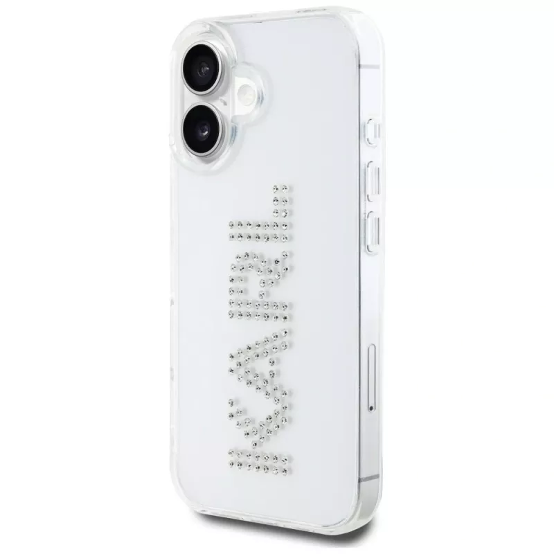 KARL LAGERFELD IML Rhinestones Logo Back Cover per Apple iPhone 16 - trasparente