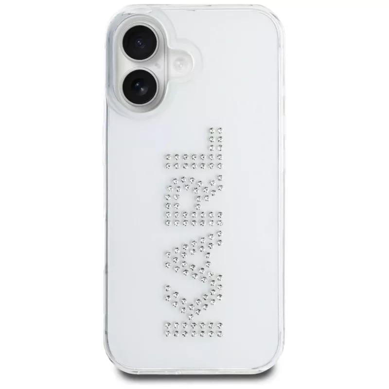 KARL LAGERFELD IML Rhinestones Logo Back Cover per Apple iPhone 16 - trasparente